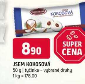 Jsem kokosová 50 g tyčinka-vybrané druhy 