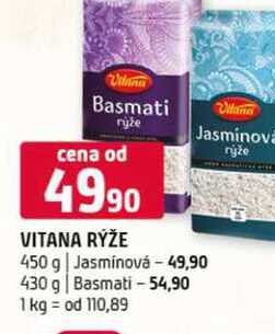 Vitana rýže 450 g Jasmínová 430 g Basmati 