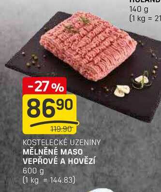 MĚLNĚNÉ MASO VEPŘOVÉ A HOVĚZÍ 600 g 