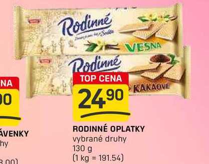 RODINNÉ OPLATKY vybrané druhy 130 g