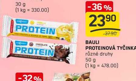 BAULI PROTEINOVÁ TYČINKA různé druhy 50 g