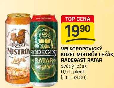RADEGAST RATAR světlý ležák 0,5 1, plech 