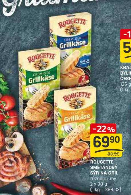 ROUGETTE SMETANOVÝ SÝR NA GRIL různé druhy 2 x 90 g 