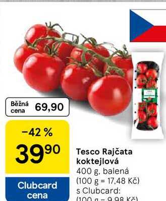 Tesco Rajčata koktejlová, 400 g, balená 
