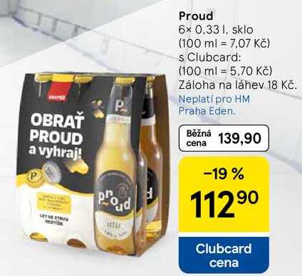 Proud, 6x 0,33 l, sklo 