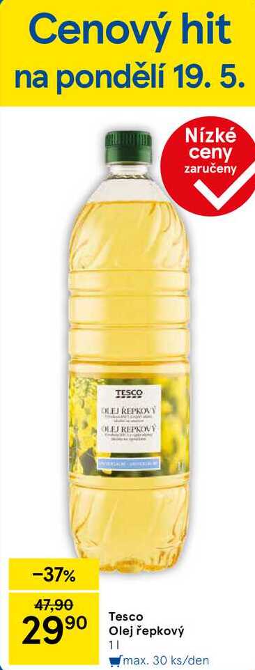 Tesco Olej řepkový, 1 l 