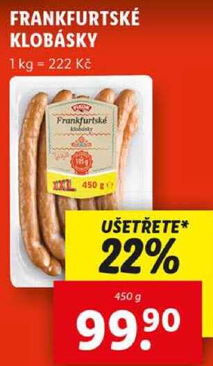 FRANKFURTSKÉ KLOBÁSKY, 450 g