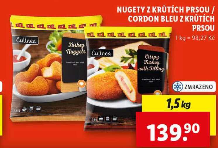 NUGETY Z KRŮTÍCH PRSOU/CORDON BLEU Z KRŮTÍCH PRSOU, 1,5 kg