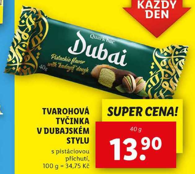 TVAROHOVÁ TYČINKA V DUBAJSKÉM STYLU, 40 g