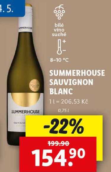 SUMMERHOUSE SAUVIGNON BLANC, 0,75 l