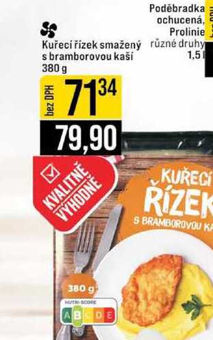 Kuřecí řízek smažený s bramborovou kaši 380 g 