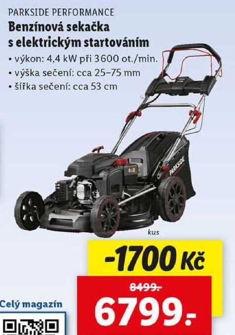 Benzínová sekačka s elektrickým startováním 