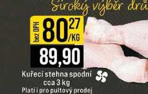 Kuřecí stehna spodní cca 3 kg