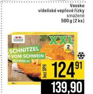 Vossko vídeňské vepřové řízky smažené 500 g (2 ks) 