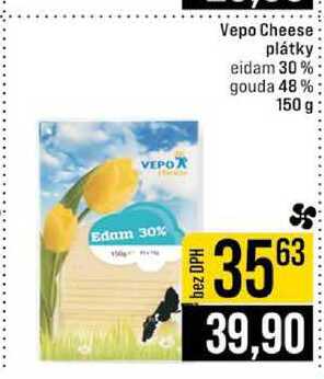 Vepo Cheese plátky eidam 30% gouda 48% 150 g