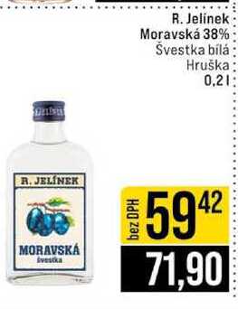R. Jelinek Moravská 38% Švestka bílá Hruška 0,2l