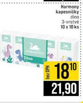 Harmony kapesníčky dino 3-vrstvé 10 x 10 ks 