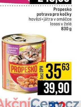 Propesko potrava pro kočky hovězí+játra v omáčce losos v želé 830 g 