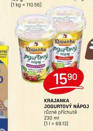KRAJANKA JOGURTOVÝ NÁPOJ různé příchutě 230 ml 