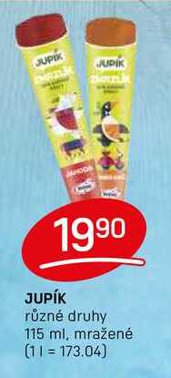 JUPÍK různé druhy 115 ml, mražené 