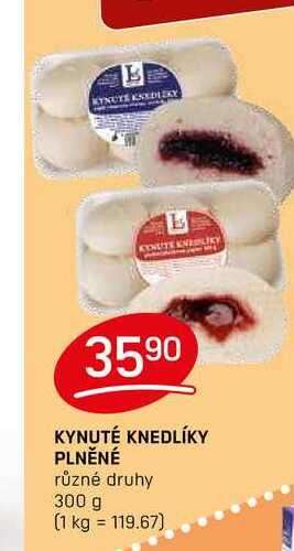 KYNUTÉ KNEDLÍKY PLNĚNÉ různé druhy 300 g 