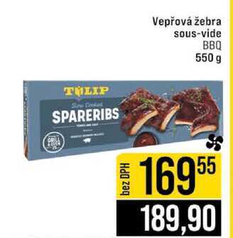 Vepřová žebra sous-vide BBQ 550 g