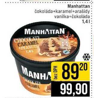 Manhattan čokoláda+karamel+arašídy vanilka+čokoláda 1,4l