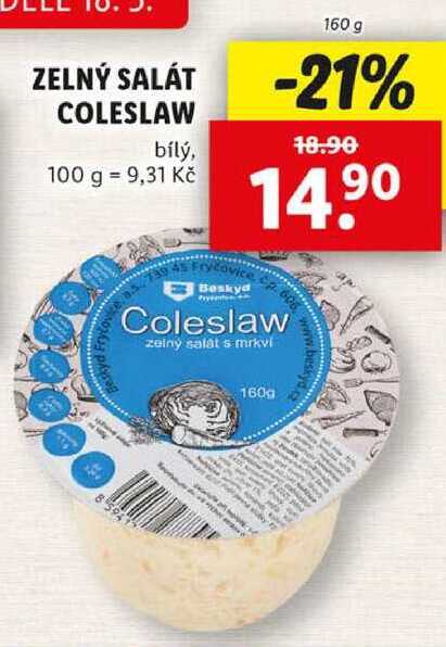ZELNÝ SALÁT COLESLAW, 160 g