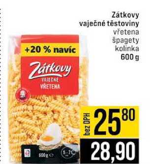 Zátkovy vaječné těstoviny vřetena špagety kolinka 600 g  