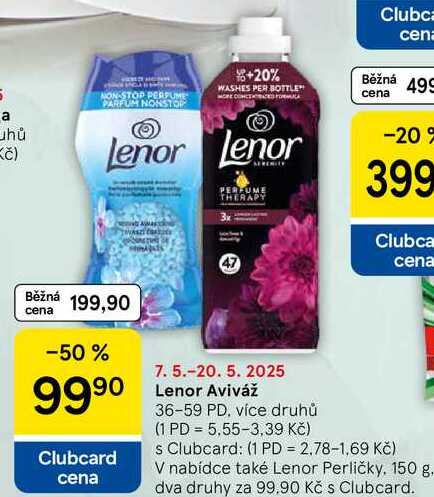 Lenor Aviváž, 36-59 PD, více druhů 