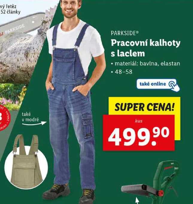 Pracovní kalhoty s laclem 
