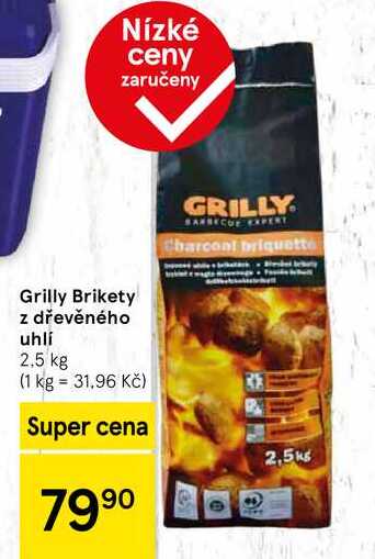 Grilly Brikety z dřevěného uhlí, 2.5 kg 