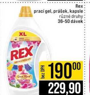 Rex prací gel prášek kapsle různé druhy 36-50 dávek