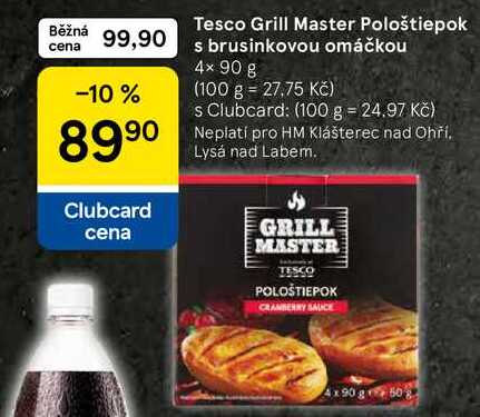 Tesco Grill Master Pološtiepok s brusinkovou omáčkou, 4x 90 g  