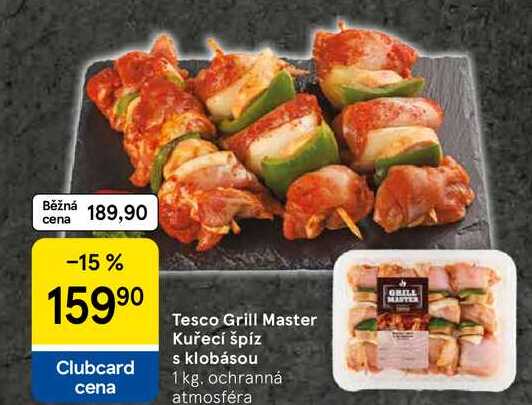 Tesco Grill Master Kuřecí špíz s klobásou, 1 kg 