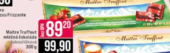 Maitre Truffout mléčná čokoláda liskooříšková 300 g 