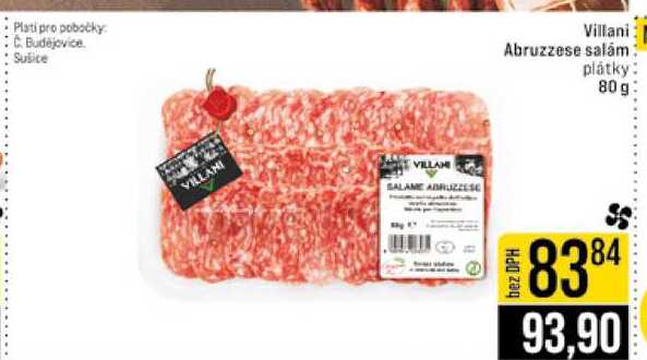 Villani Abruzzese salám plátky 80 g