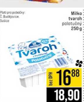 Milko tvaroh polotučný 250g 