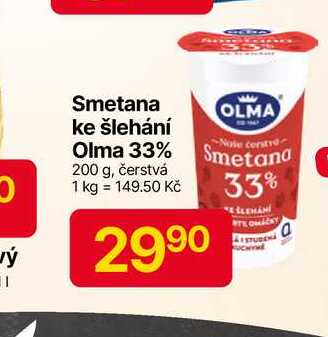 Olma 33% 200 g, čerstvá smetana ke šlehání