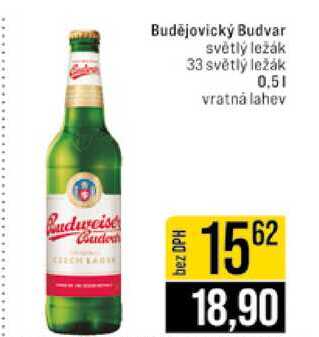 Budějovický Budvar světlý ležák 33 světlý ležák 0.5l