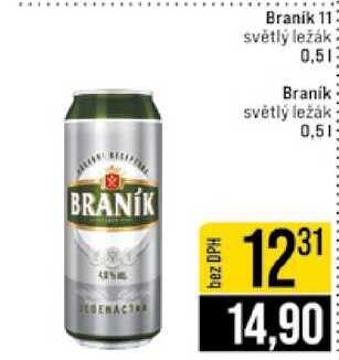 Branik 11 světlý ležák 0,5l Braník světlý ležák 0,5l