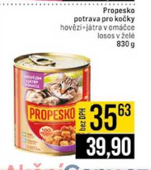 Propesko potrava pro kočky hovězí játra v omáčce losos v želė 830 g 