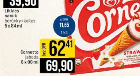 Cornetto jahoda 6 x 90 ml 
