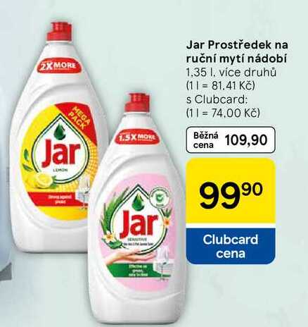Jar Prostředek na ruční mytí nádobí, 1,35 l, více druhů  