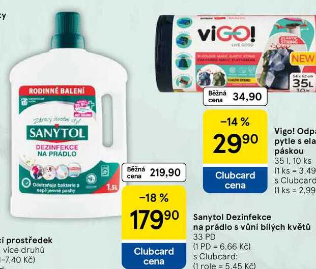 Sanytol Dezinfekce na prádlo s vůní bílých květů, 33 PD 