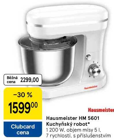 Hausmeister HM 5601 Kuchyňský robot, 1200 W, objem mísy 5 l