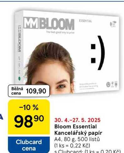 Bloom Essential Kancelářský papír, A4, 80 g. 500 listů 