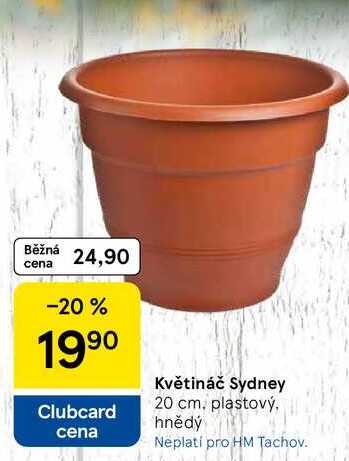 Květináč Sydney 20 cm. plastový. hnědý