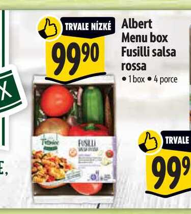  Albert Menu box Fusilli salsa rossa  1 box  