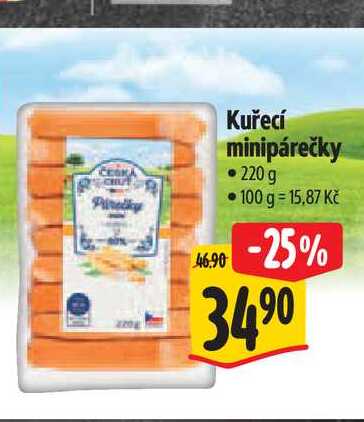  Kuřecí minipárečky  220g  